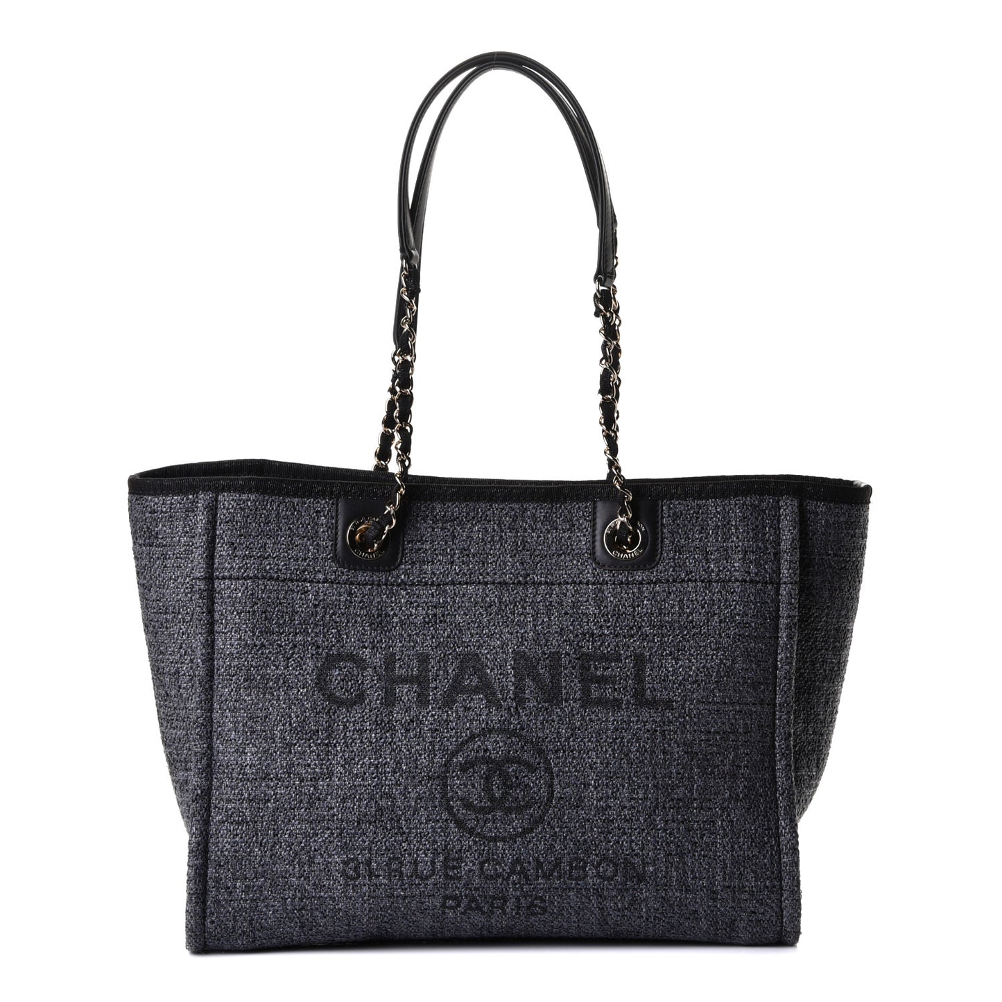 Lurex Boucle Small Deauville Tote Black