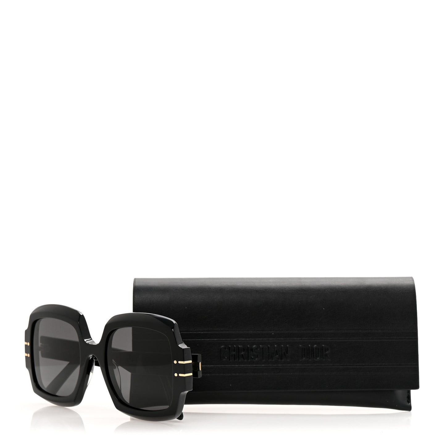 Acetate Diorsignature S1U Square Sunglasses Black