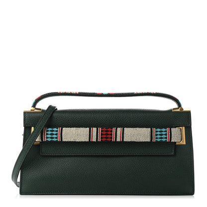 Valentino Garavani Pebbled Calfskin Beaded My Rockstud Clutch Green 1 of 5