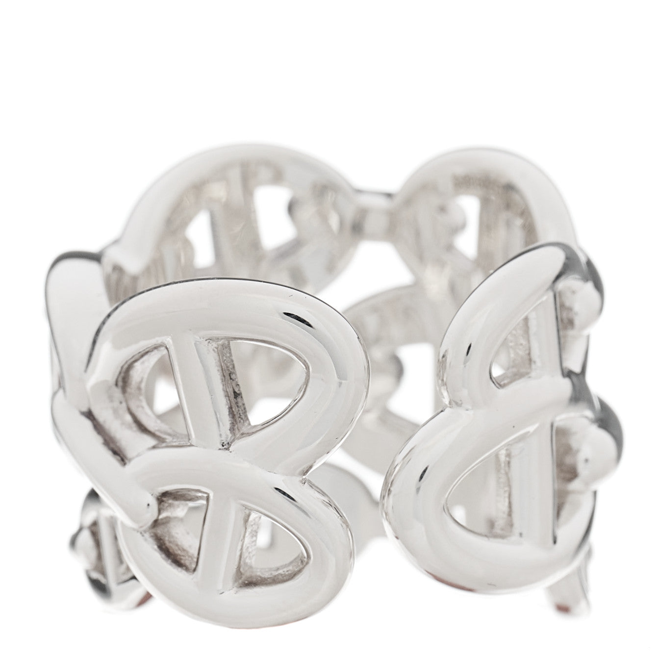 Hermes Sterling Silver GM Chaine d'Ancre Enchainee Band Ring 54 7 3 of 9