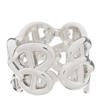 Hermes Sterling Silver GM Chaine d'Ancre Enchainee Band Ring 54 7 3 of 9