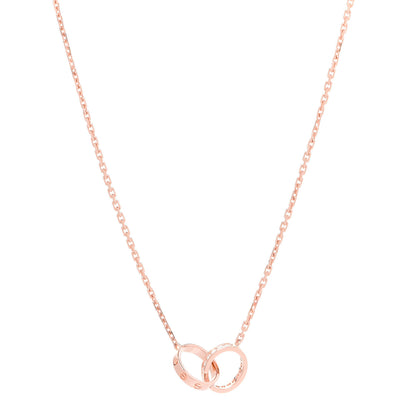 Cartier 18K Pink Gold Diamond Interlocking LOVE Necklace 1 of 6