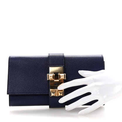 Hermes Chevre Mysore Medor 23 Clutch Bleu Encre 2 of 10