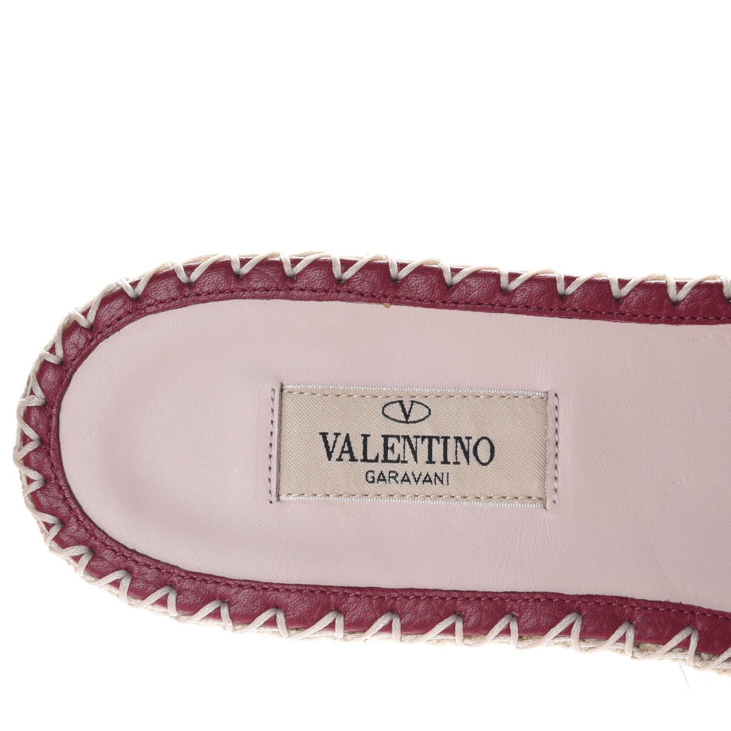 Valentino Garavani Grained Calfskin Rockstud Espadrille Flat Slide Sandals 41 Red 7 of 10
