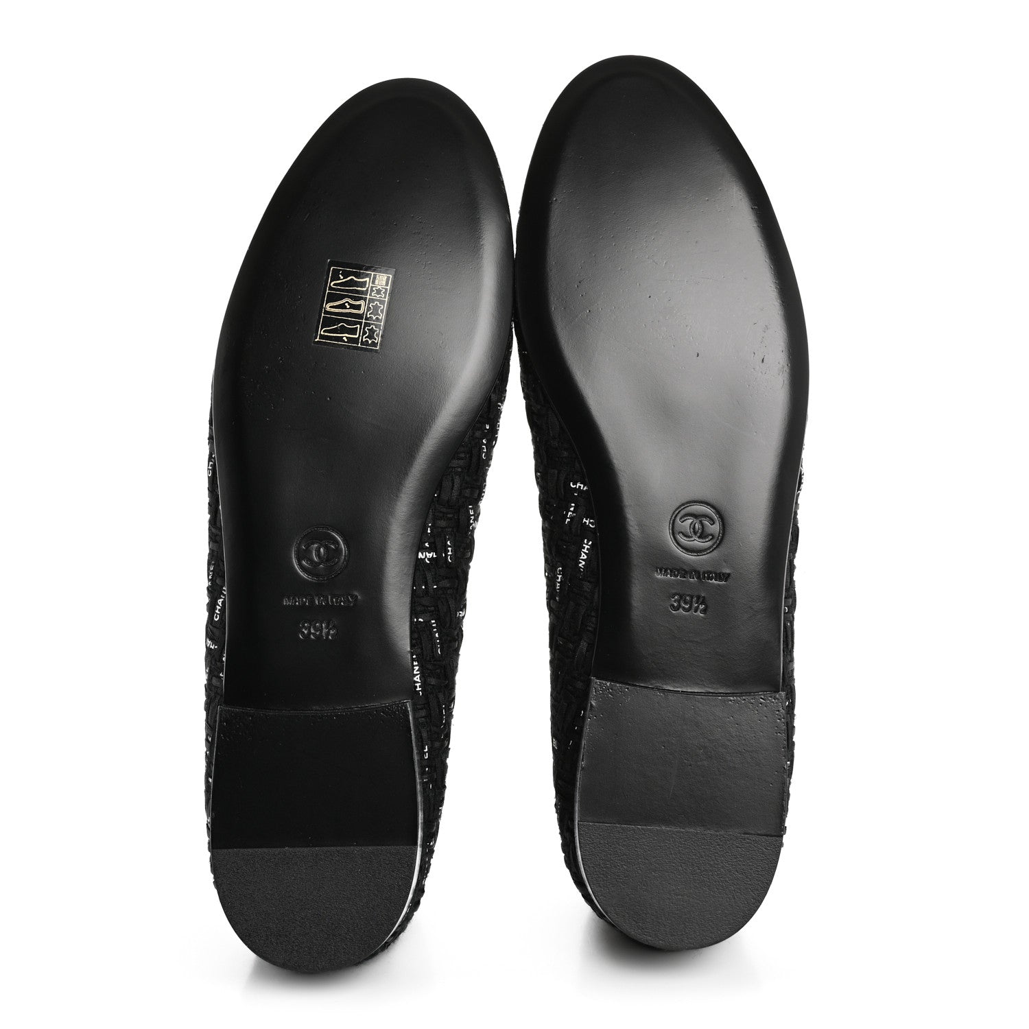 Chanel Lambskin Ribbon Tweed Cap Toe Ballet Flats 39.5 Black 6 of 9