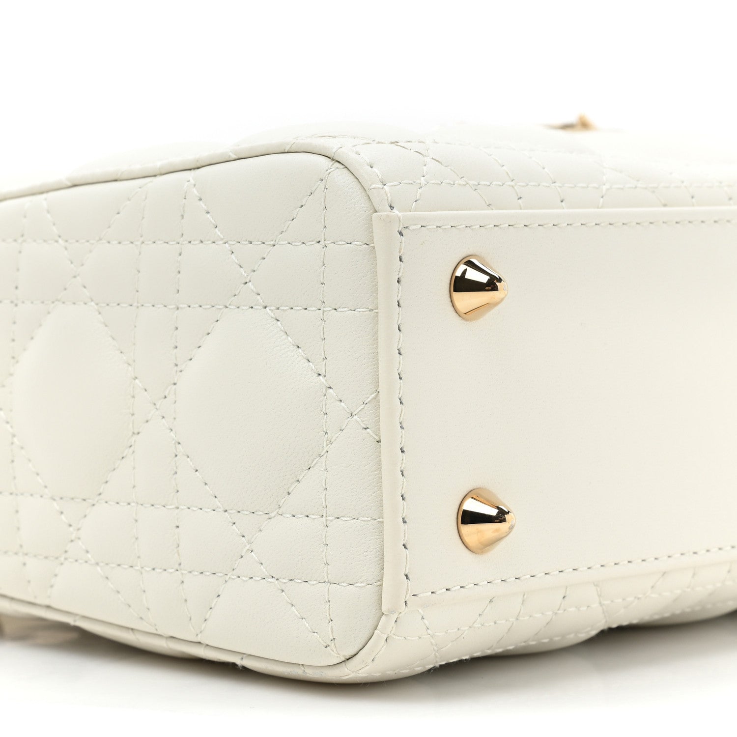 Christian Dior Lambskin Cannage Small My ABCDior Lady Dior White 8 of 10