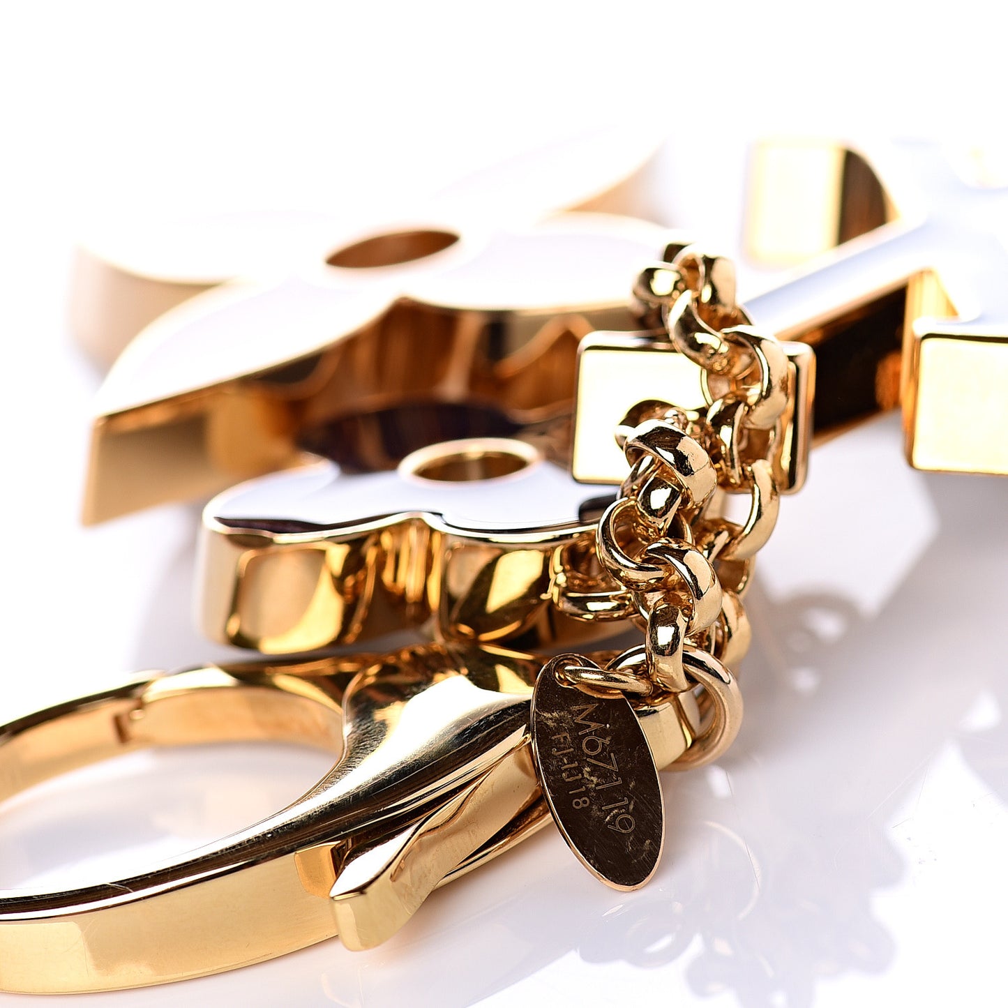 Fleur De Monogram Bag Charm Dore