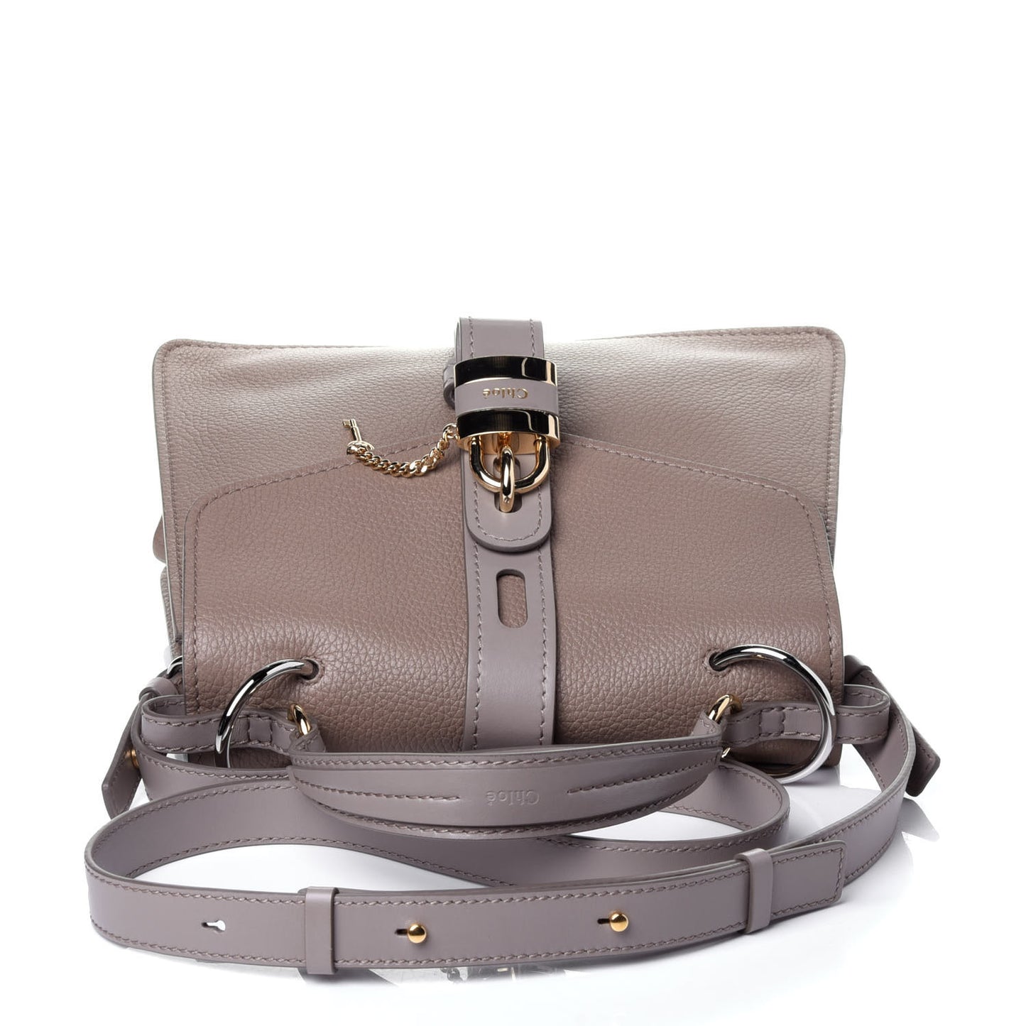 Shiny Grained Calfskin Medium Aby Day Shoulder Bag Motty Grey