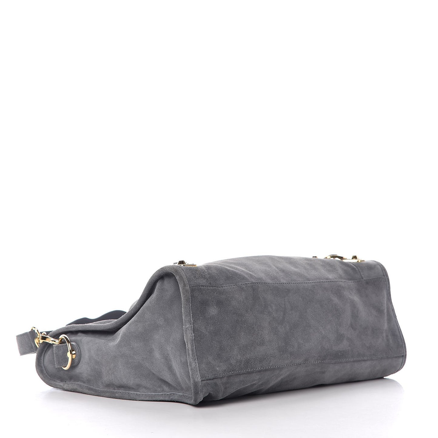 Baby Daim Suede Gold Metallic Edge Hardware City Gris Plomb