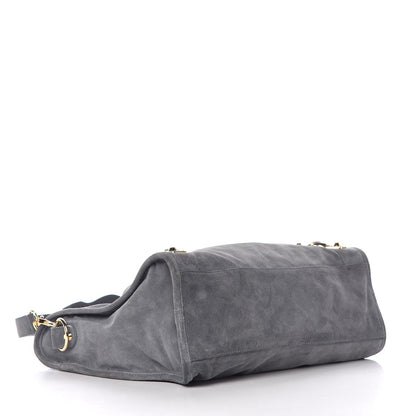 Balenciaga Baby Daim Suede Gold Metallic Edge Hardware City Gris Plomb 5 of 8