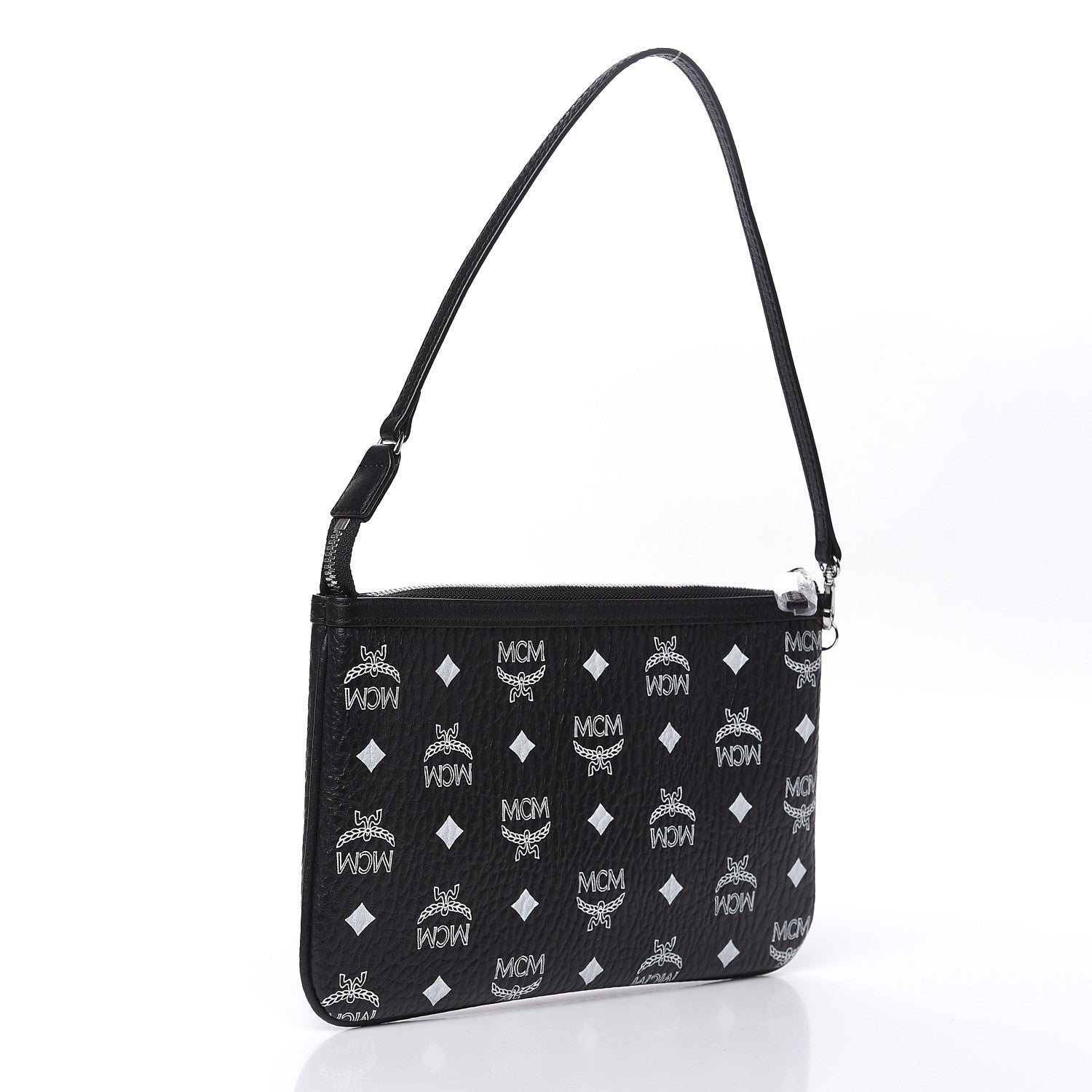 MCM Visetos Liz Shopper Tote Pouch Black 3 of 9