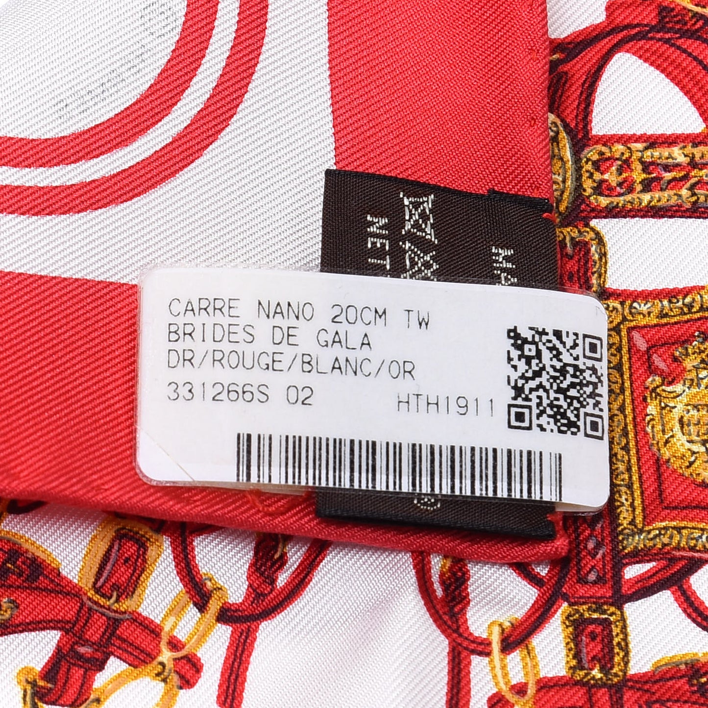 Silk Brides de Gala Nano Scarf 20 Rouge White Or