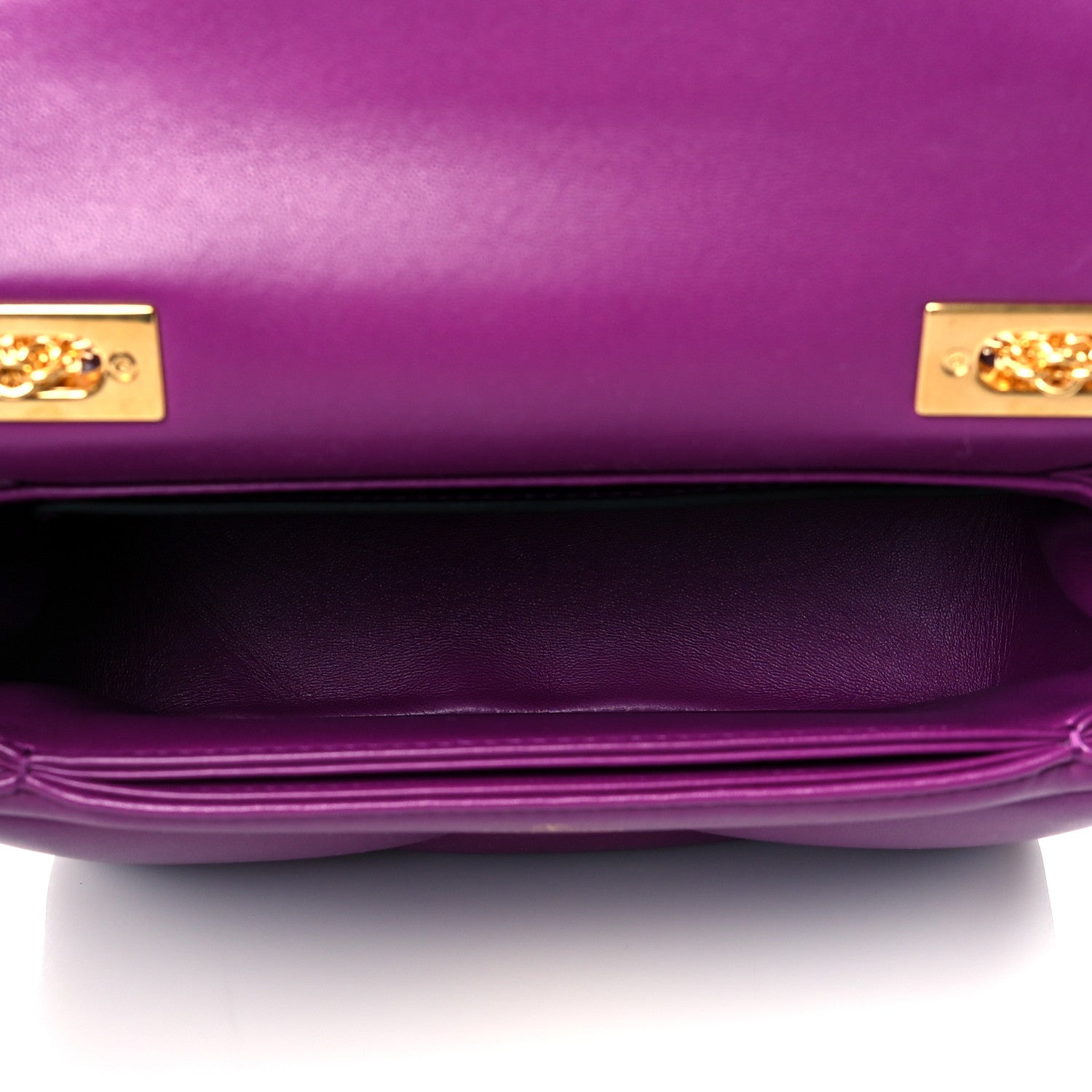 Valentino Garavani Nappa One Stud Chain Clutch Prune 5 of 9