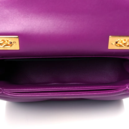 Valentino Garavani Nappa One Stud Chain Clutch Prune 5 of 9