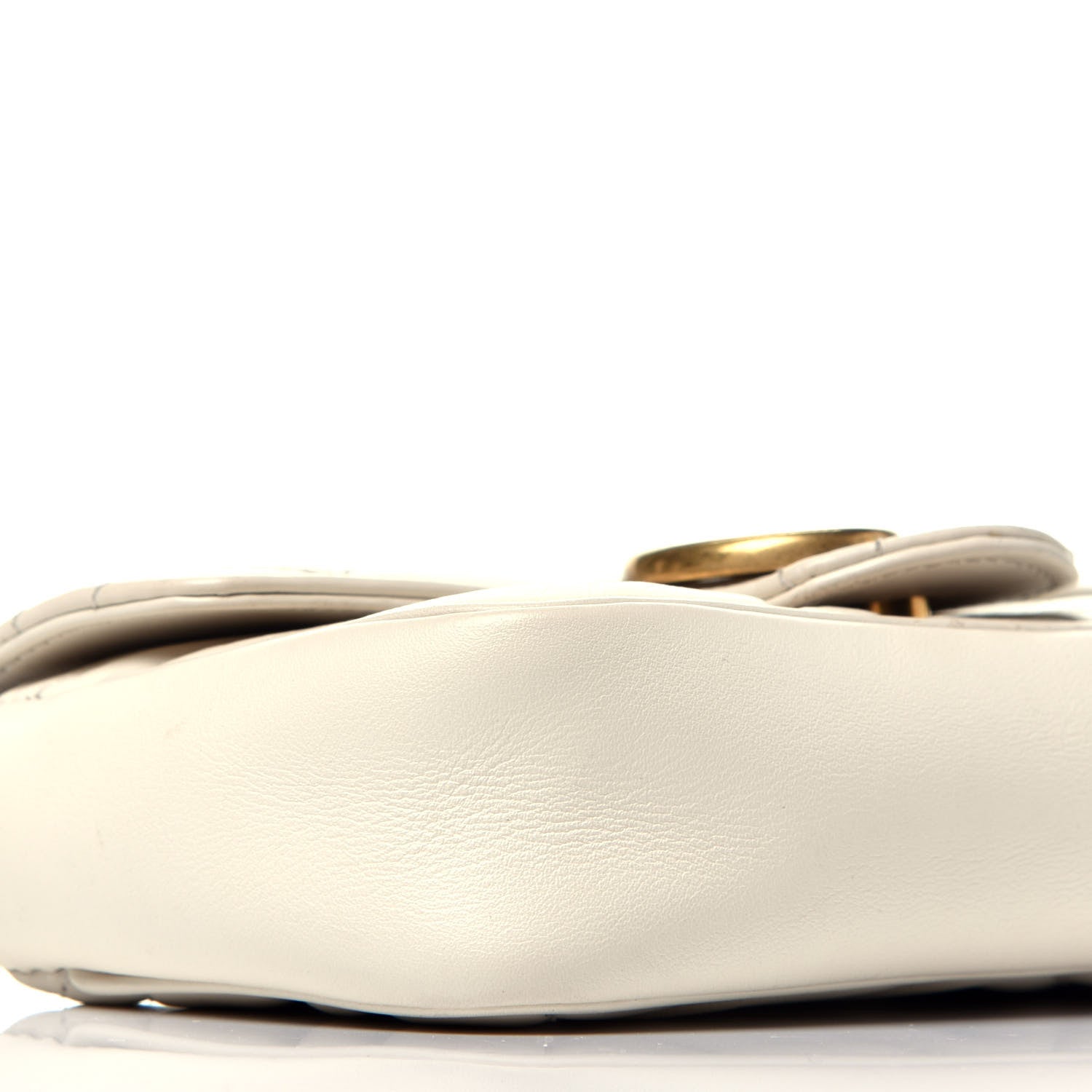 Gucci Calfskin Matelasse Super Mini GG Marmont Shoulder Bag White 8 of 9