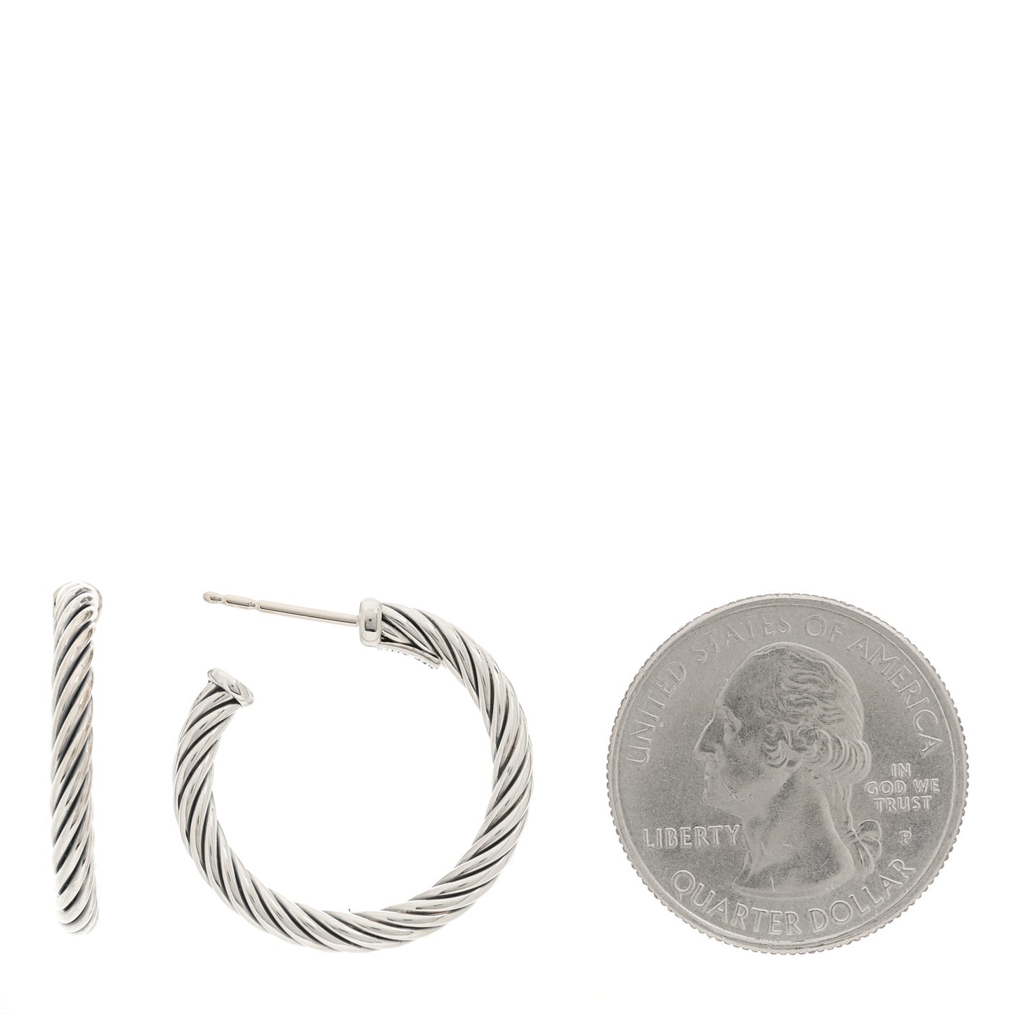 Sterling Silver Small Cable Classics Hoop Earrings