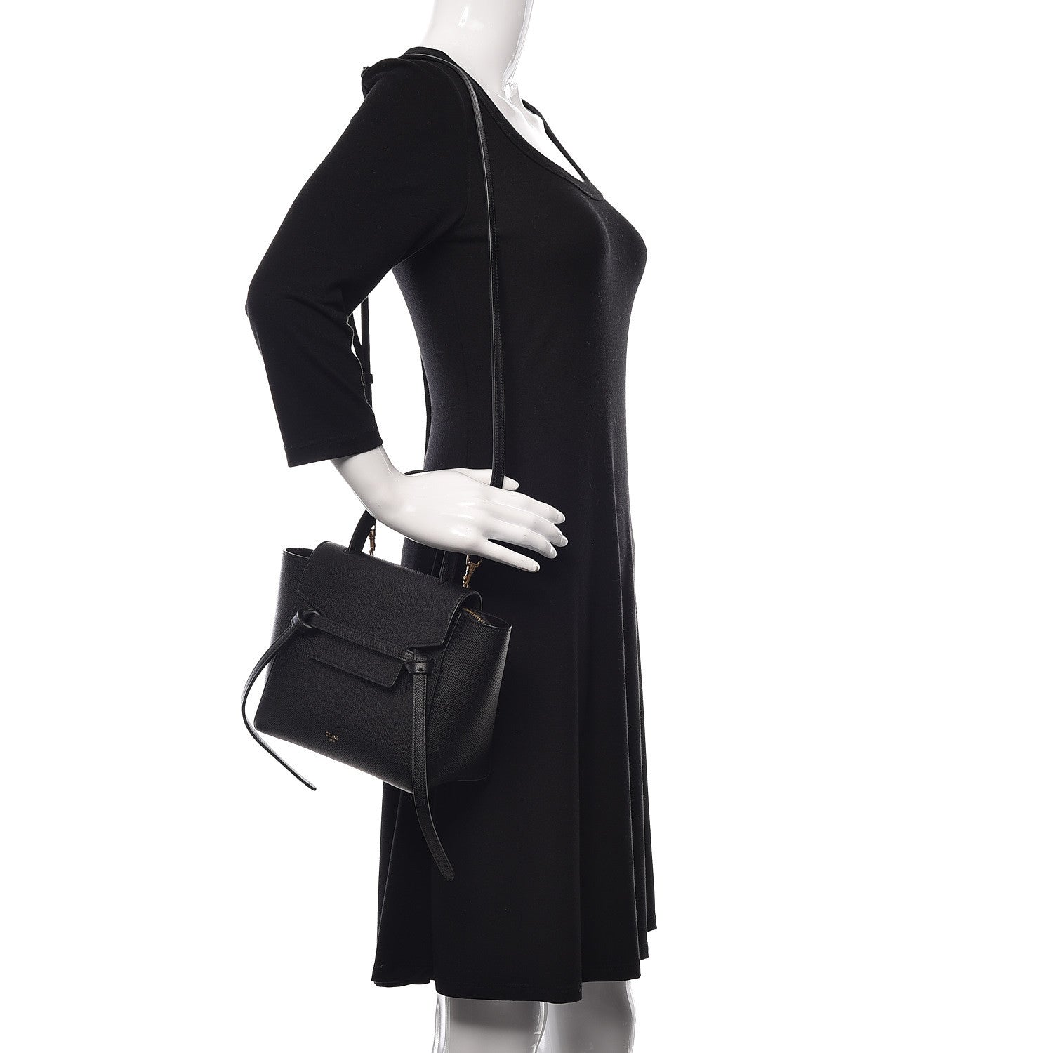 Celine Grained Calfskin Nano Belt Bag Black 2 of 11