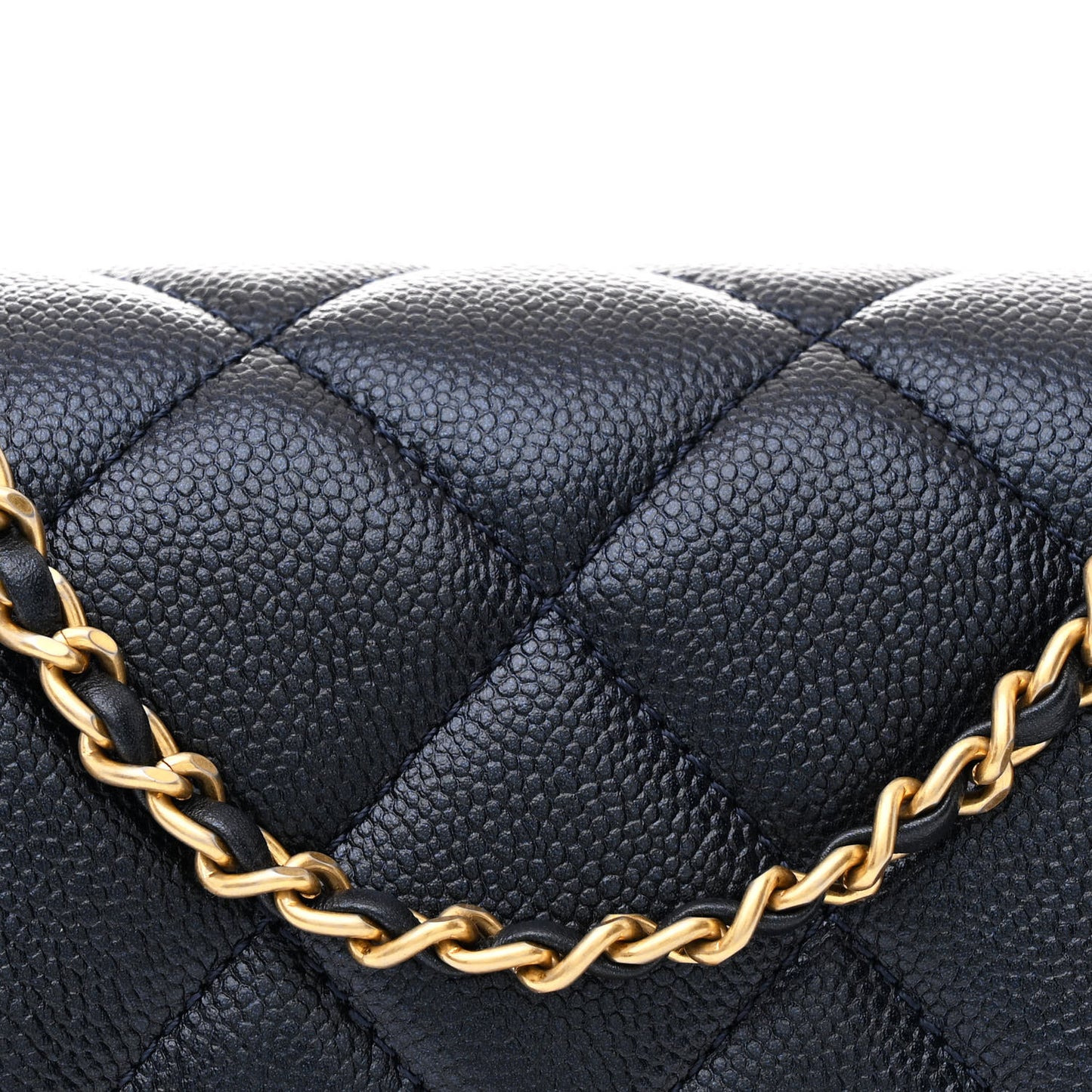 Iridescent Caviar Quilted Mini My Perfect Flap Black