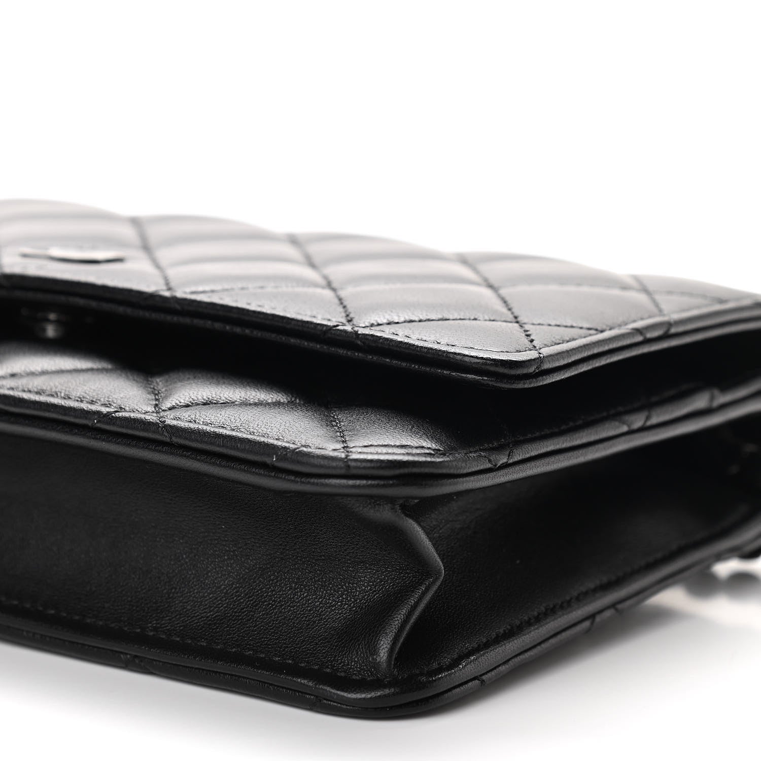 Chanel Lambskin Quilted Wallet On Chain WOC So Black 11 of 11