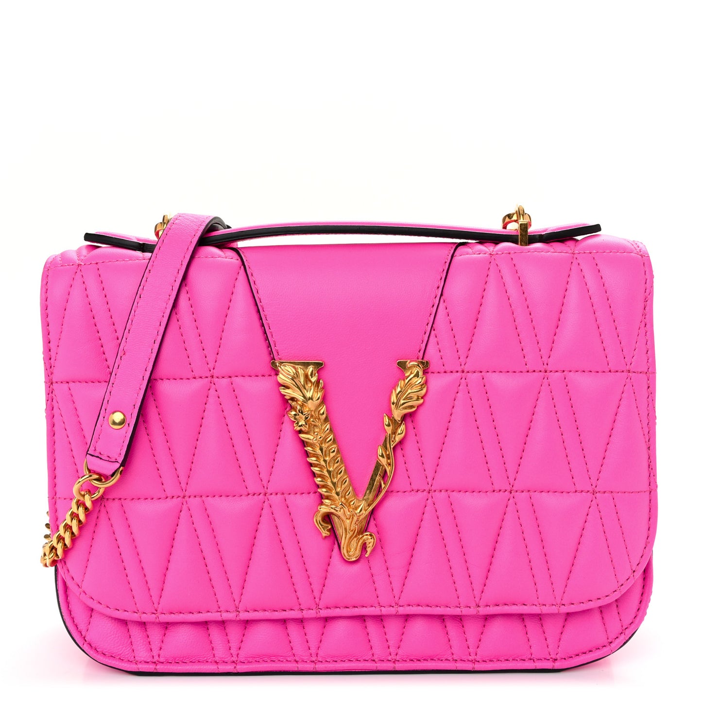 Nappa Quilted Virtus Top Handle Shoulder Bag