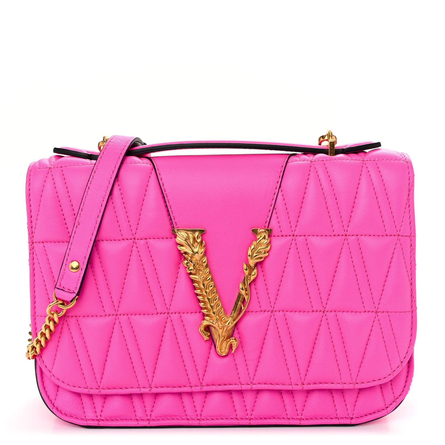 Versace Nappa Quilted Virtus Top Handle Shoulder Bag 1 of 9