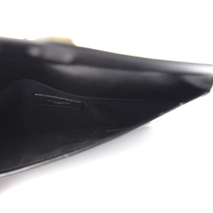 Saint Laurent Smooth Shiny Calfskin Monogram Uptown Pouch Black 5 of 12