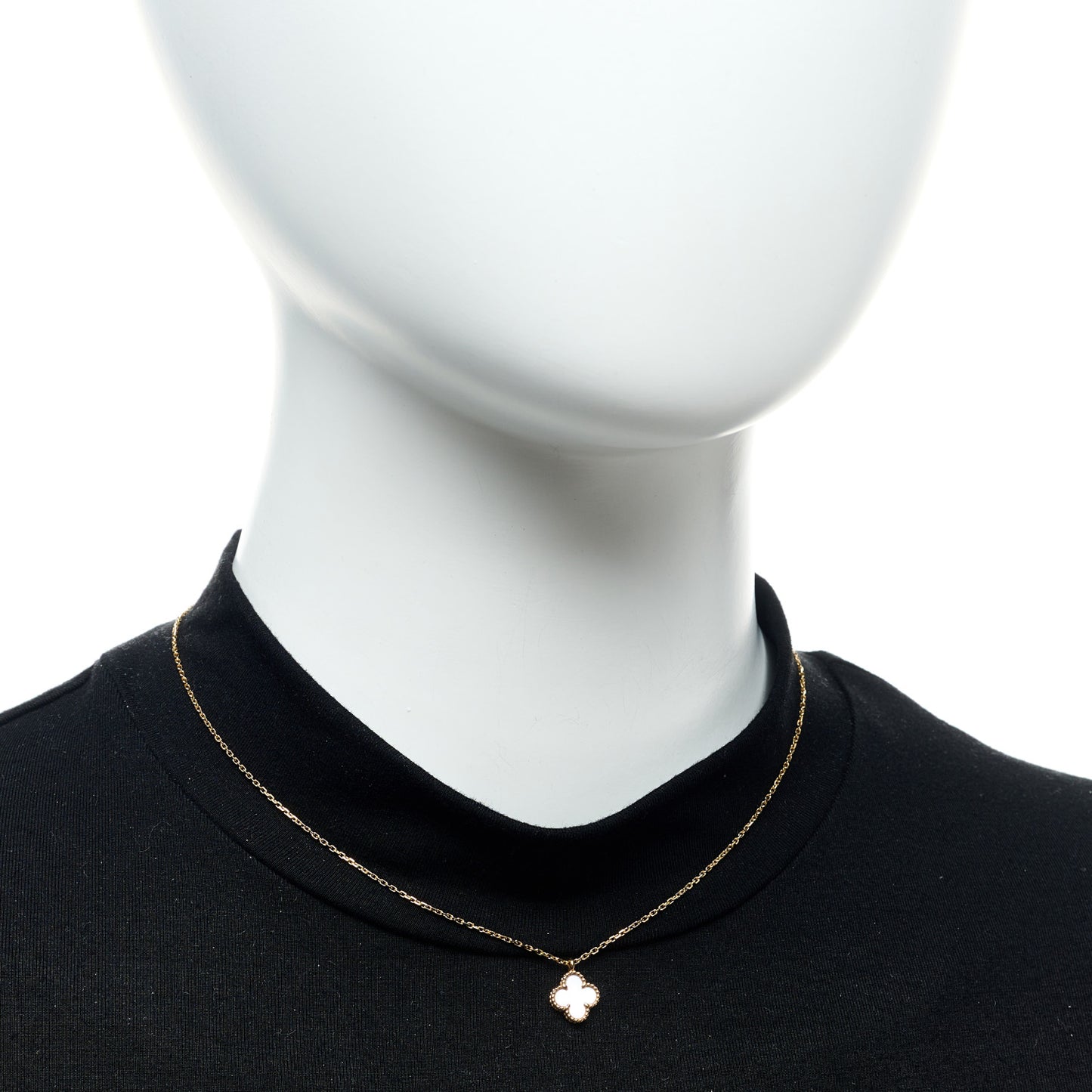 18K Yellow Gold Mother of Pearl Sweet Alhambra Pendant Necklace