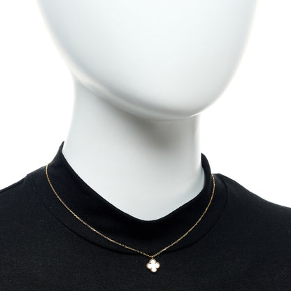 Van Cleef & Arpels 18K Yellow Gold Mother of Pearl Sweet Alhambra Pendant Necklace 2 of 6