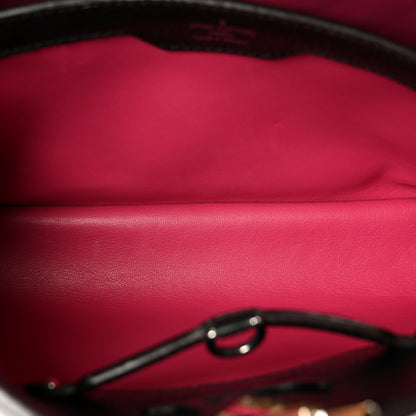 Louis Vuitton Taurillon Capucines MM Black Fuchsia 5 of 9