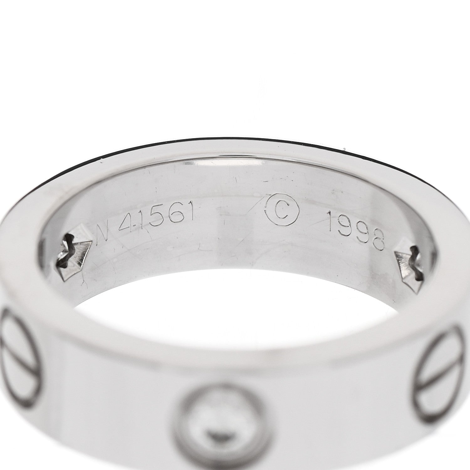 Cartier 18K White Gold 3 Diamond 5.5mm LOVE Ring 49 5 5 of 7