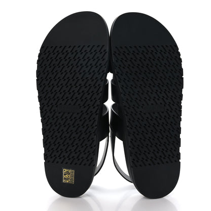 Hermes Calfskin Mens Genius Sandals 43 Black 5 of 9
