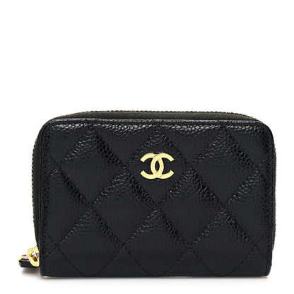 Chanel Caviar Quilted Zip Coin Purse Black 1 of 8