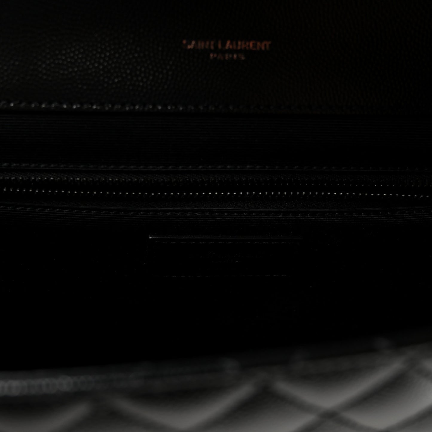 Grain De Poudre Textured Mixed Matelasse Large Triquilt Monogram Monochrome Satchel Black