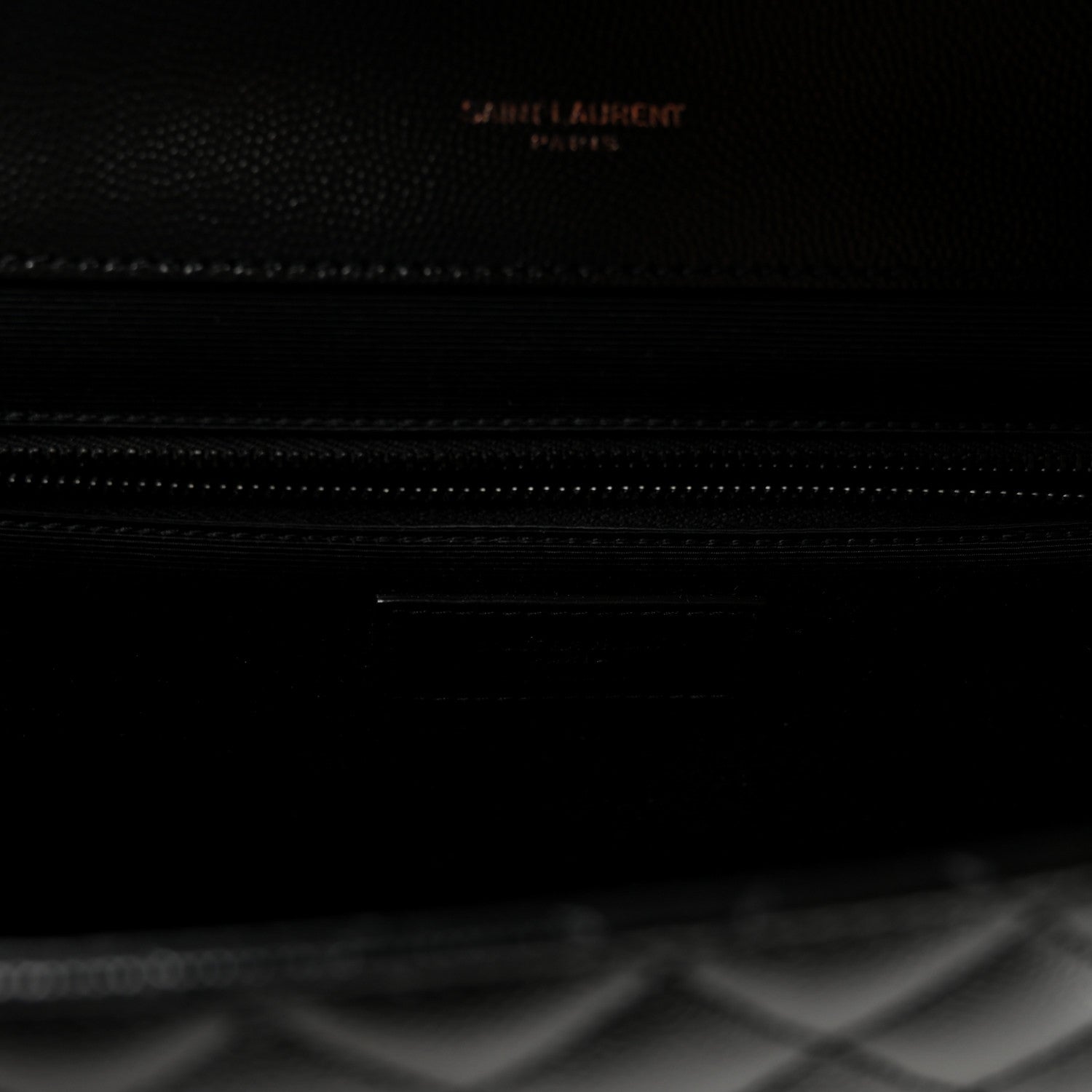 Saint Laurent Grain De Poudre Textured Mixed Matelasse Large Triquilt Monogram Monochrome Satchel Black 6 of 9