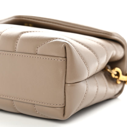 Saint Laurent Calfskin Y Quilted Monogram Toy Loulou Crossbody Bag Dark Beige 10 of 10