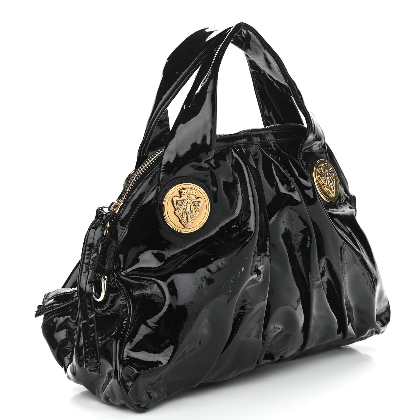 Patent Medium Hysteria Top Handle Bag Black