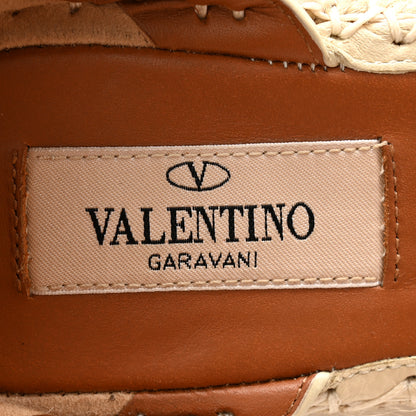 Valentino Garavani Grained Calfskin Rockstud Ankle Wrap Espadrille 15/85mm Wedges 38 Light Ivory 6 of 8