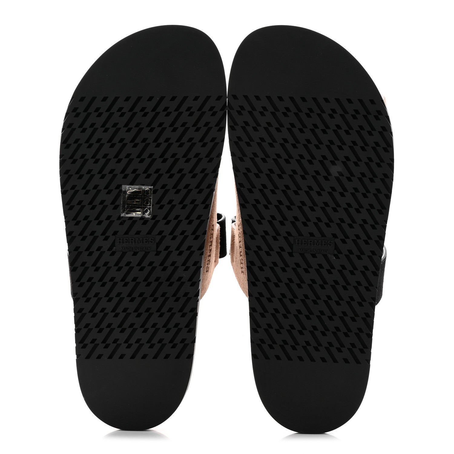 Hermes Suede Goatskin Womens Chypre Sandals 40 Rose Perle Black 5 of 9