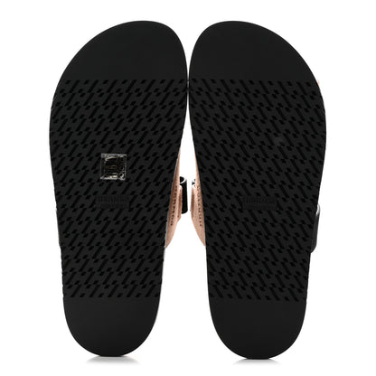 Hermes Suede Goatskin Womens Chypre Sandals 40 Rose Perle Black 5 of 9
