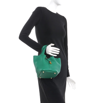 Hermes Taurillon Clemence Picotin Lock 18 PM Vert Vertigo 2 of 8