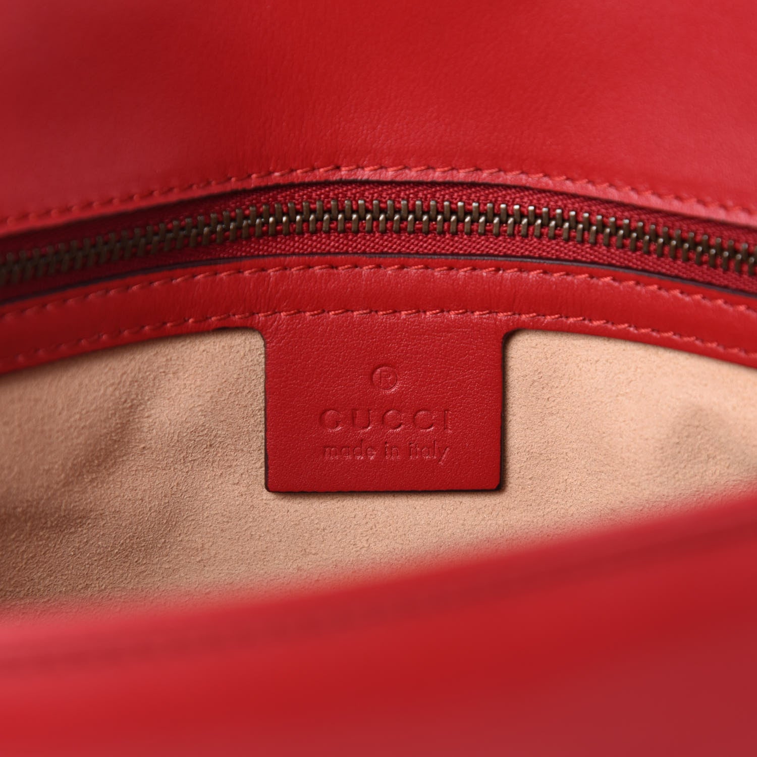 Gucci Calfskin Matelasse Small GG Marmont Shoulder Bag Hibiscus Red 8 of 10