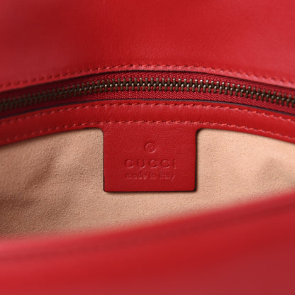 Gucci Calfskin Matelasse Small GG Marmont Shoulder Bag Hibiscus Red 8 of 10