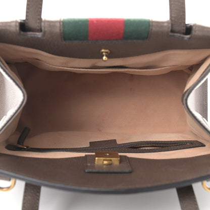 Gucci Textured Calfskin Web Crystal Butterfly Stripe Medium Totem Top Handle Bag New Acero 5 of 19