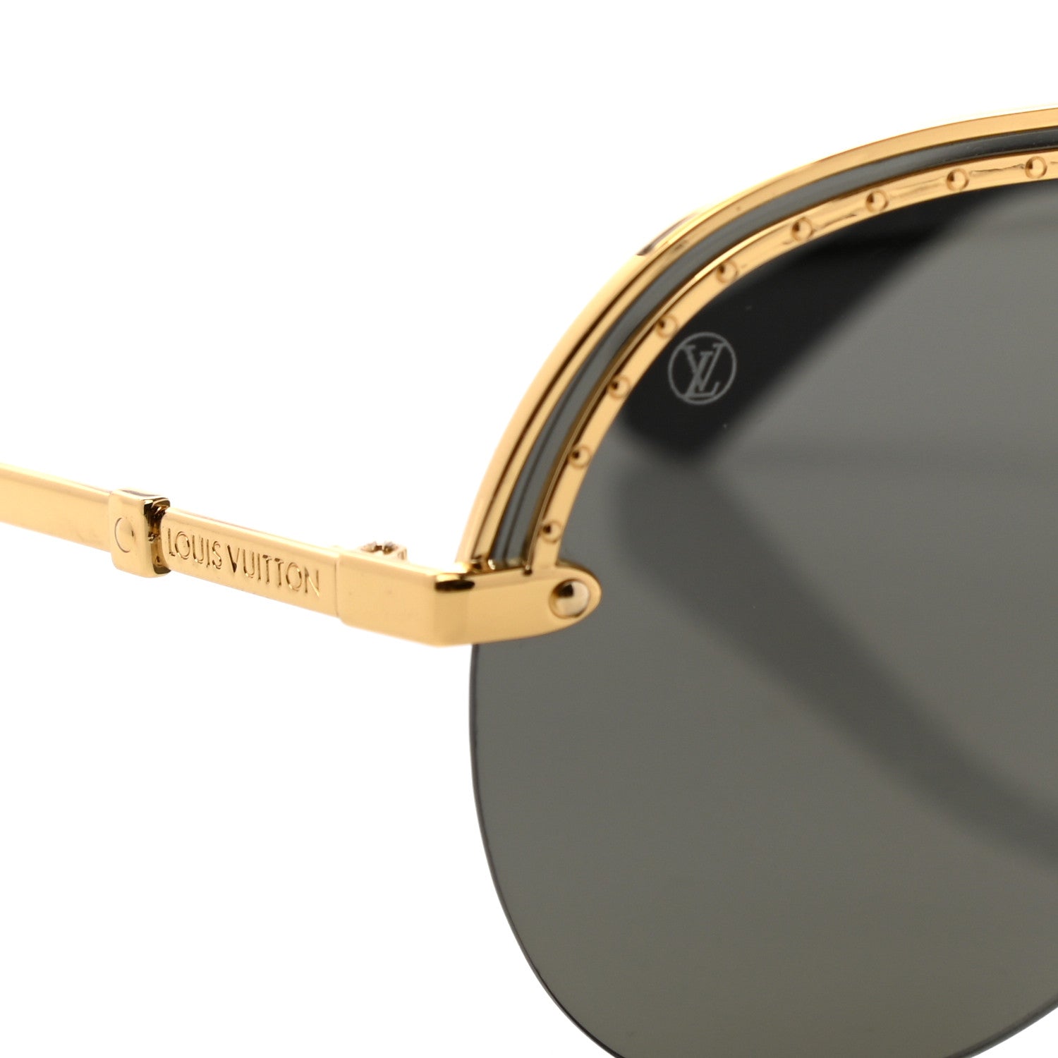 Louis Vuitton Metal Aviator Sunglasses Z1230E Black Gold 8 of 8