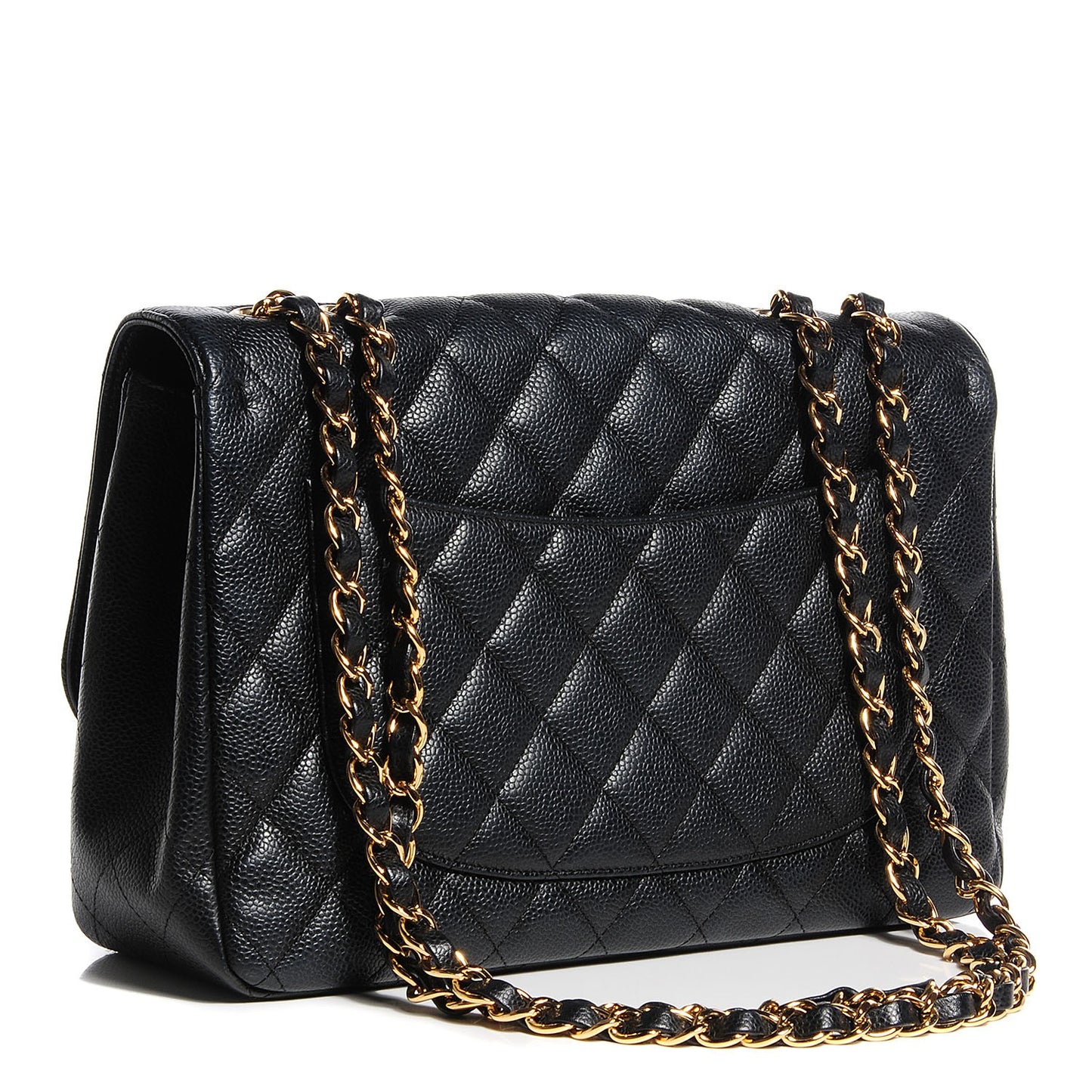 Caviar Jumbo Single Flap Black