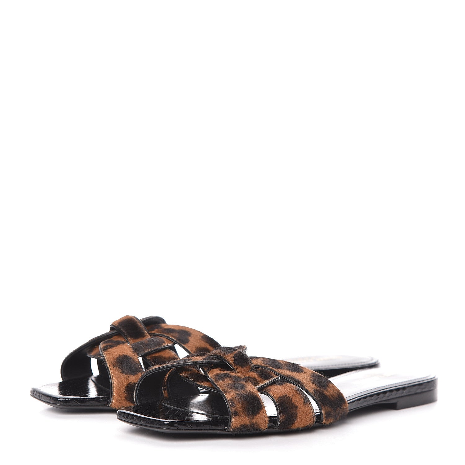 Saint Laurent Calfskin Calf Hair Nu Pied 05 Slide Sandals 40 Safari 3 of 9