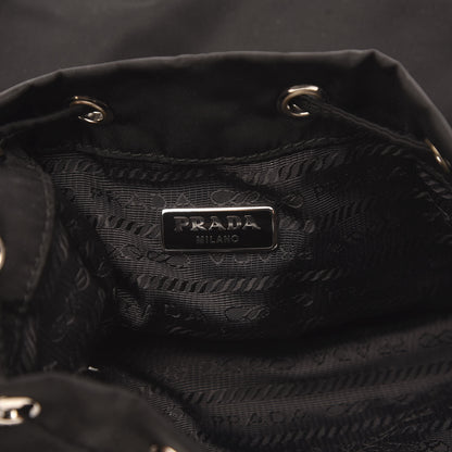Prada Tessuto Nylon Studded New Vela Mini Bucket Crossbody Bag Black 6 of 9