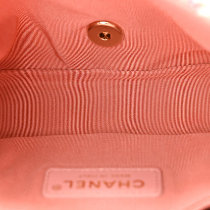 Chanel Tweed Mini Pearl Handle Flap Pink Beige Orange Ecru 5 of 12