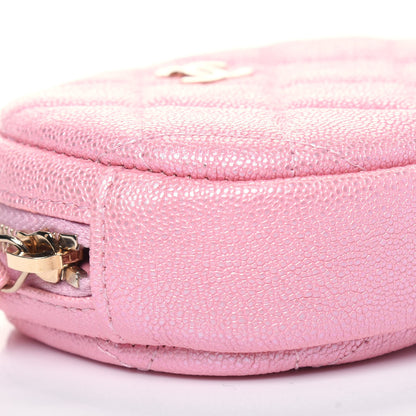 Chanel Iridescent Caviar Quilted Zip Around Classic Coin Purse Rose Pink 8 of 11