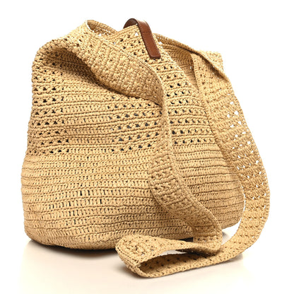 Saint Laurent Raffia Monogram Hobo Naturale 3 of 11